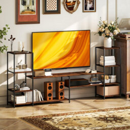 Homcom Tv Unit For Tvs Up To 60 Inches, Industrial Tv Stand With Shelves - thumbnail 6