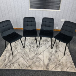 Kosy Koala Dining Chairs Set Of 4 Black Tufted Chairs Velvet Chairs Seats - thumbnail 4