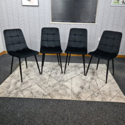Kosy Koala Dining Chairs Set Of 4 Black Tufted Chairs Velvet Chairs Seats - thumbnail 1