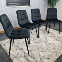 Kosy Koala Dining Chairs Set Of 4 Black Tufted Chairs Velvet Chairs Seats - thumbnail 9