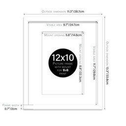 "12X10"" White Frame With Mount For 9X6"" Pictures 20mm Thin Edge Portrait And Landscape Display With Wall Hooks And Kickstand" - thumbnail 2