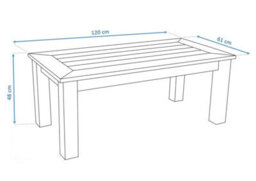 Winawood Wood Effect Coffee Table - L120Cm X D61Cm X H48Cm - Powder Blue - thumbnail 2