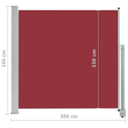 Berkfield Patio Retractable Side Awning 160X300 Cm Red - thumbnail 8