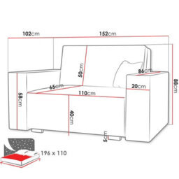 Viva Vox Ii Upholstered Sofa Bed With Sleeping Function Bedding Storage Wooden Legs And Frame 152X88X102Cm Light Grey - thumbnail 5