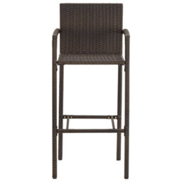 Walplus 5 Piece Garden Bar Set Brown Solid Wood Acacia And Poly Rattan - thumbnail 6