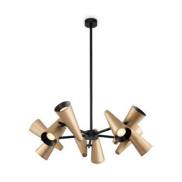 Luminosa Lighting Luminosa Maytoni Giro Modern 10 Light Multi Arm Pendant Ceiling Light Brass Gu10 - thumbnail 3