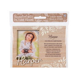 History & Heraldry Pre-Personalised Picture Frame With Child's Name And Meaning - Harper - For 8.5 X 11Cm Photo - Over 90 Titles Available
