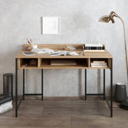 Decorotika Tumata Writing Desk Study Desk  Walnut And Black - thumbnail 2