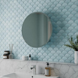 Affine Bathroom Round Door Mirror Stainless Steel Sleek Modern Cabinet 600 X 600mm - thumbnail 2