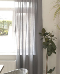 Love My Window Linen Grey Slot Top Voile Panel - thumbnail 1