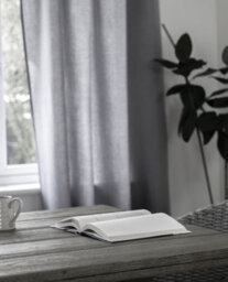 Love My Window Linen Grey Slot Top Voile Panel - thumbnail 2