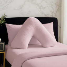Teddy Bear Fleece Super Soft Cosy V Shape Pillowcase Pink