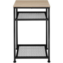 Tectake Bedside Table York - Industrial Style, With 2 Grid Shelves, 45.5 X 36 X 75.5 Cm - Industrial Wood Light, Oak Sonoma - thumbnail 2