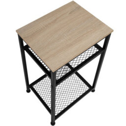 Tectake Bedside Table York - Industrial Style, With 2 Grid Shelves, 45.5 X 36 X 75.5 Cm - Industrial Wood Light, Oak Sonoma - thumbnail 3