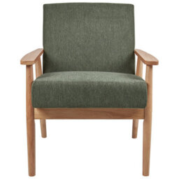 Beliani Armchair Esrum Fabric Light Brown/ Green - thumbnail 4