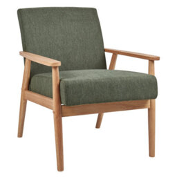Beliani Armchair Esrum Fabric Light Brown/ Green - thumbnail 1