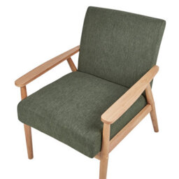 Beliani Armchair Esrum Fabric Light Brown/ Green - thumbnail 7