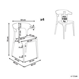 Beliani Set Of 4 Garden Chairs Gubbio Black - thumbnail 3