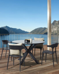 Beliani Set Of 4 Garden Chairs Gubbio Black - thumbnail 2