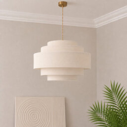 CGC Lighting Cgc Soma Five Layered Cream Fine Linen Drum Lampshade Large - thumbnail 3