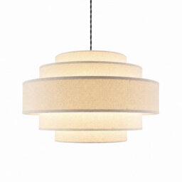 CGC Lighting Cgc Soma Five Layered Cream Fine Linen Drum Lampshade Large - thumbnail 4