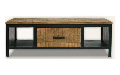 Buttercup Farm Induse Coffee Table 1 Drawer - Mango Wood/iron - L60 X W120 X H41 Cm - Pp Sawn Finish