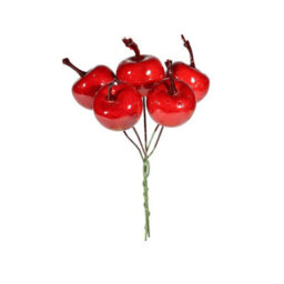 Apple Bunch Pick  - Red Artificial Flowers - thumbnail 1
