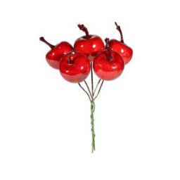 Apple Bunch Pick  - Red Artificial Flowers - thumbnail 2