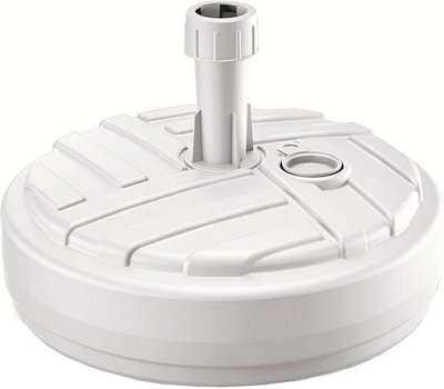White Garden Parasol Base By Agritrade - Round Plastic, Fillable With Water Or Sand - image 1