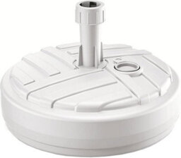 White Garden Parasol Base By Agritrade - Round Plastic, Fillable With Water Or Sand - thumbnail 1