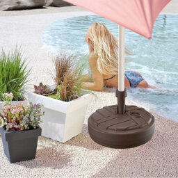 White Garden Parasol Base By Agritrade - Round Plastic, Fillable With Water Or Sand - thumbnail 3