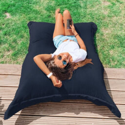 rucomfy Beanbags Rucomfy Indoor Or Outdoor Adults Water Resistant Giant Squarbie - Navy Beanbag Lounger - thumbnail 1