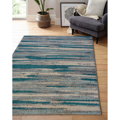 Melrose Chateau Watercoloured Duckegg Indoor Area Rug - 120X170Cm - image 1