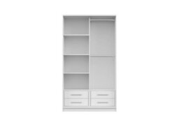 Fhif Dubai Tokyo 120Cm Grey Sliding Door Wardrobe Modern Bedroom Storage With Full Length Mirror Shelves And Hanging Rails - thumbnail 2
