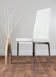 Furniturebox Imperia White High Gloss 6 Seater Dining Table With Structural 2 Plinth Column Legs 6 White Stitched Faux Leather Milan Chairs - thumbnail 8
