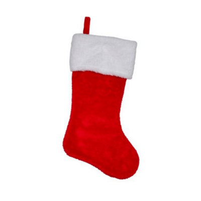 Samuel Alexander 51Cm Red And White Traditional Hanging Christmas Santa Stocking