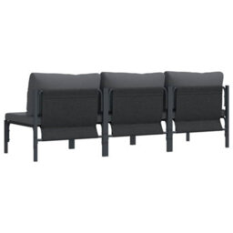 Berkfield Outdoor Furniture With Cushion 3 Pcs Anthracite Steel - thumbnail 8