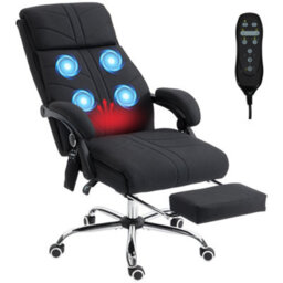 Vinsetto Vibration Massage Office Chair With Heat, Footrest, Black - thumbnail 2