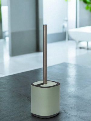 Showerdrape Echo Sage Green Steel Toilet Brush & Holder - image 1