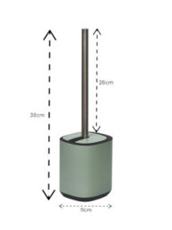 Showerdrape Echo Sage Green Steel Toilet Brush & Holder - thumbnail 2
