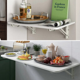 80X60 Cm Folding Wall Mounted Desk Unit Dining Table Drop Leaf Computer Shelf - thumbnail 5