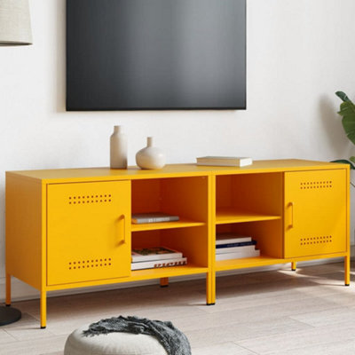 Berkfield Tv Cabinets 2 Pcs Mustard Yellow 68X39X50.5 Cm Steel - image 1