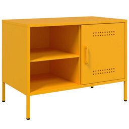 Berkfield Tv Cabinets 2 Pcs Mustard Yellow 68X39X50.5 Cm Steel - thumbnail 7