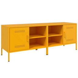 Berkfield Tv Cabinets 2 Pcs Mustard Yellow 68X39X50.5 Cm Steel - thumbnail 2
