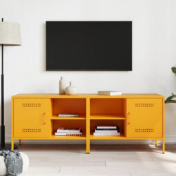 Berkfield Tv Cabinets 2 Pcs Mustard Yellow 68X39X50.5 Cm Steel - thumbnail 3