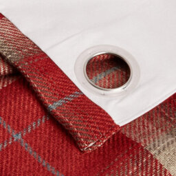 Sundour Carnoustie Red Checked Eyelet Blackout Curtains - thumbnail 3
