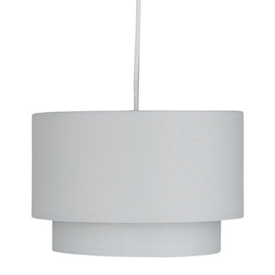 First Choice Lighting Lamp Grey 2 Tier Ceiling Lamp Shade - image 1
