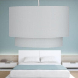 First Choice Lighting Lamp Grey 2 Tier Ceiling Lamp Shade - thumbnail 6