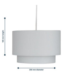 First Choice Lighting Lamp Grey 2 Tier Ceiling Lamp Shade - thumbnail 4