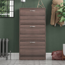 Lassic Vida Designs 3 Drawer Shoe Storage Cabinet Walnut - thumbnail 3